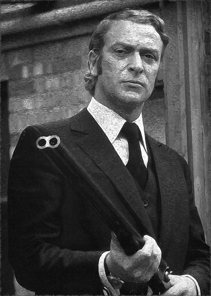 Get Carter in Suit Holding Shotgun