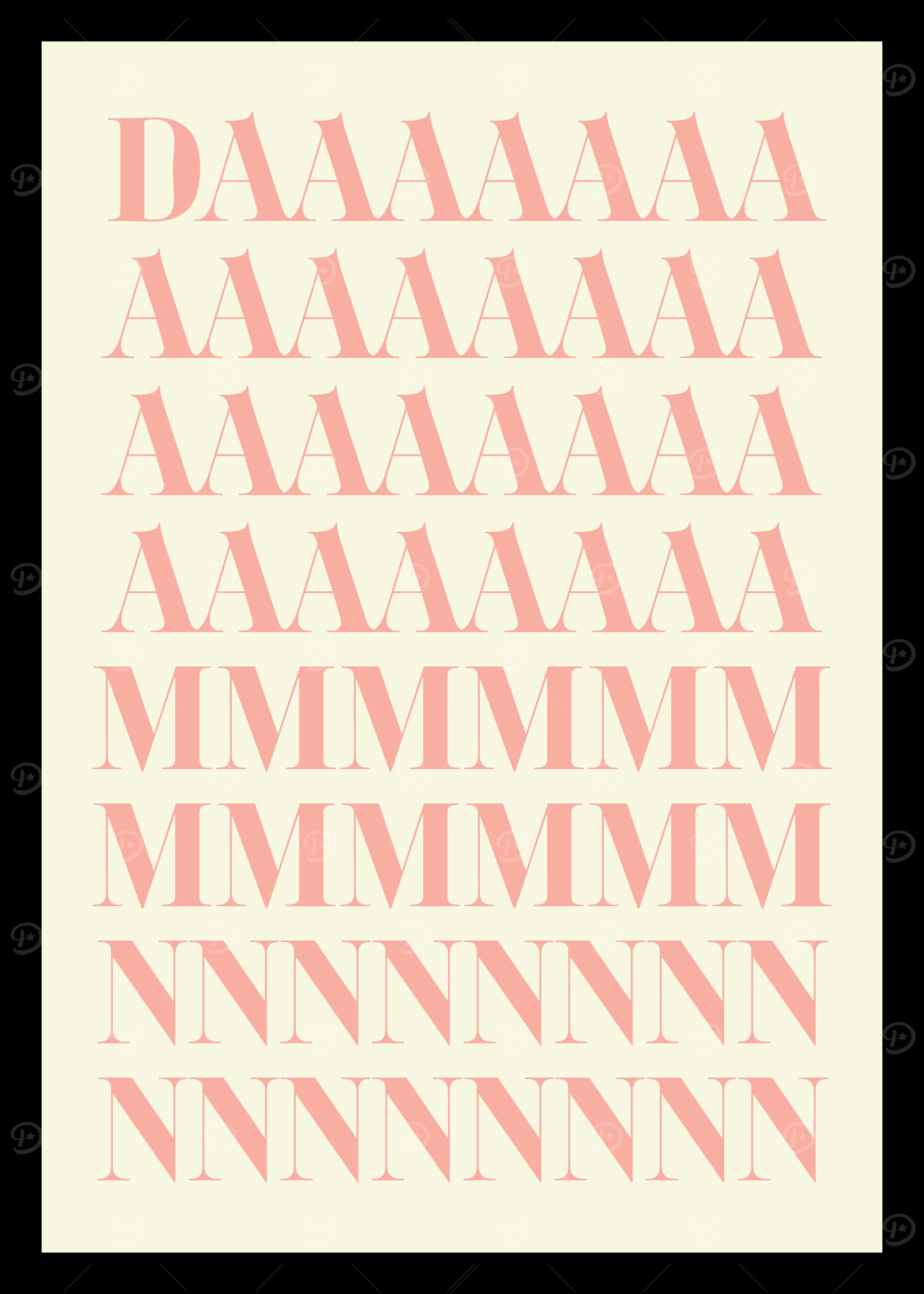 DAMN, Pink Letter Art Print