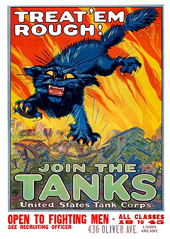 Join the Tanks - WWI Poster — retro advertising art on metal