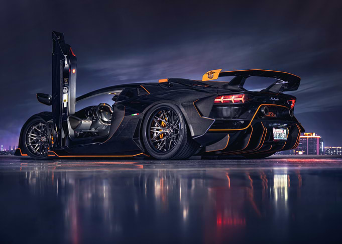 Black Lamborghini Aventador