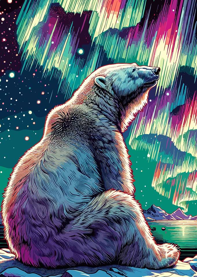 Polar Bear Aurora Borealis