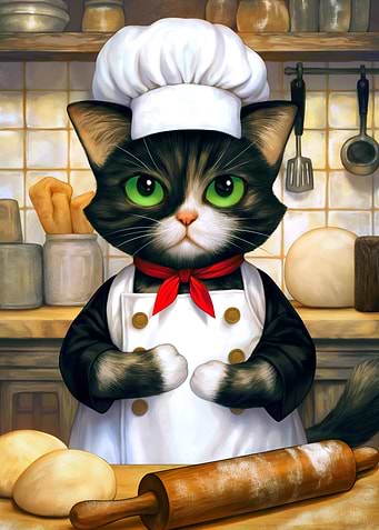 Kitten Chef Baking