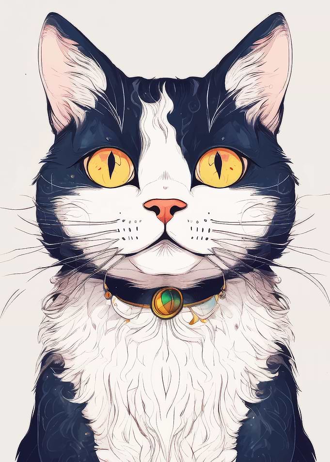 Black and White Cat Portrait