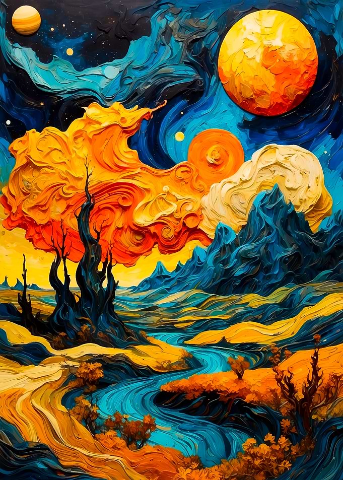 Starry Night Landscape