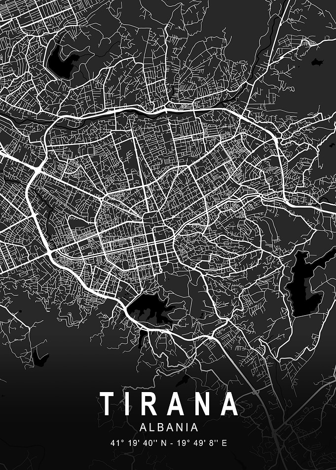 Tirana Dark City Map