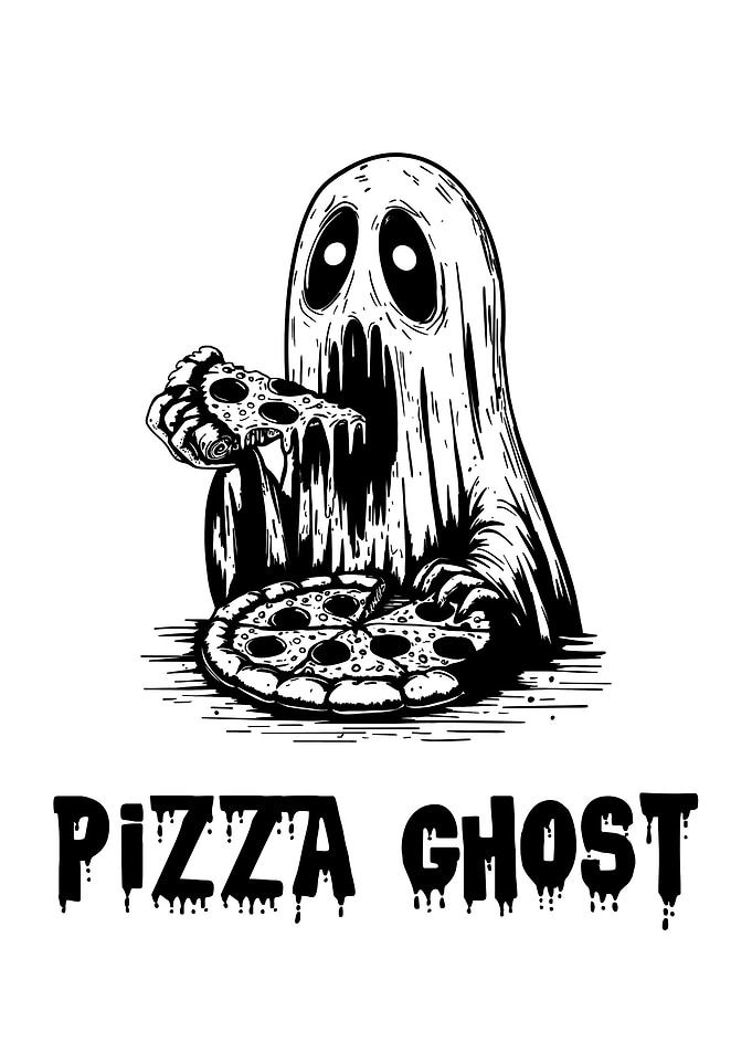 Pizza Ghost Illustration