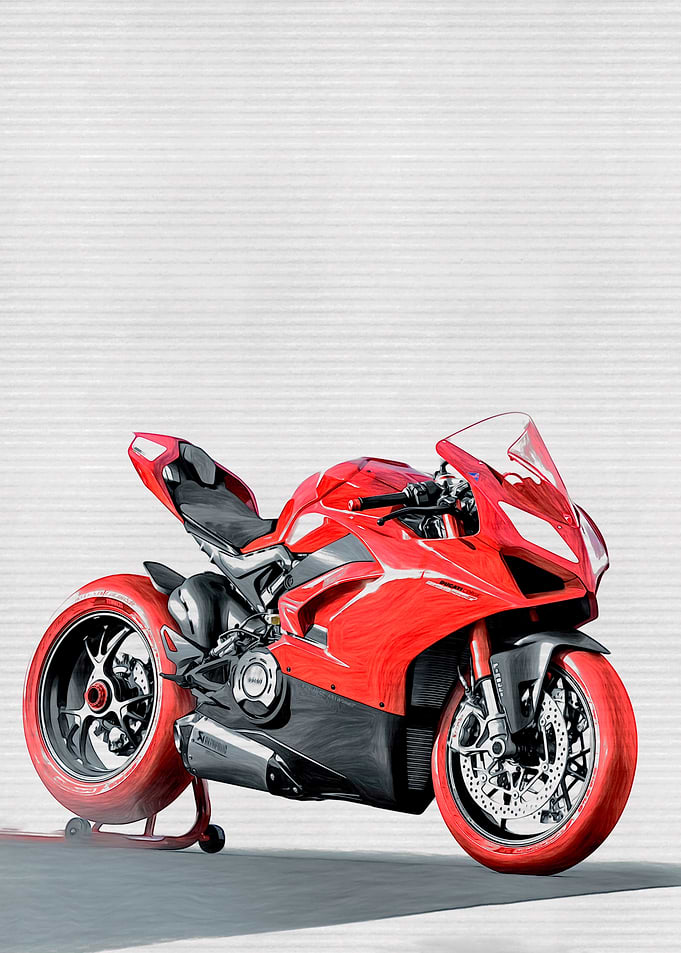 Red Ducati Motorcycle
