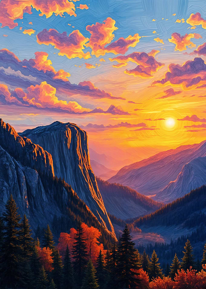 Sunset Forest Nature