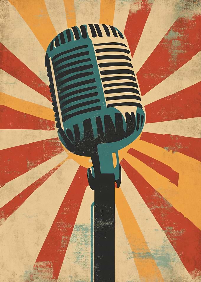 Retro Vintage Microphone