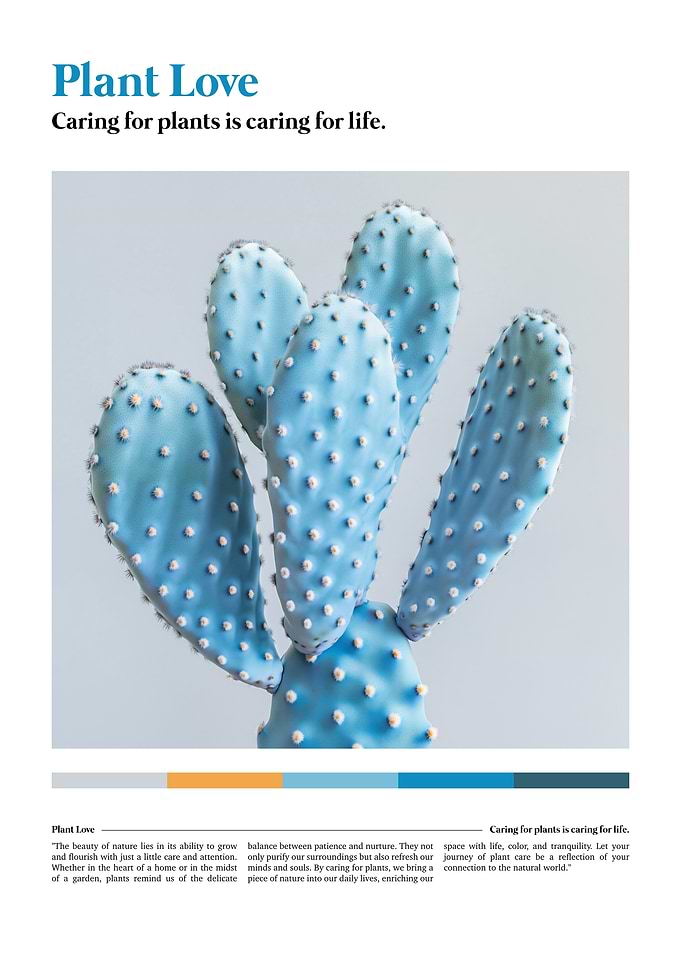 Blue Cactus Plant Love