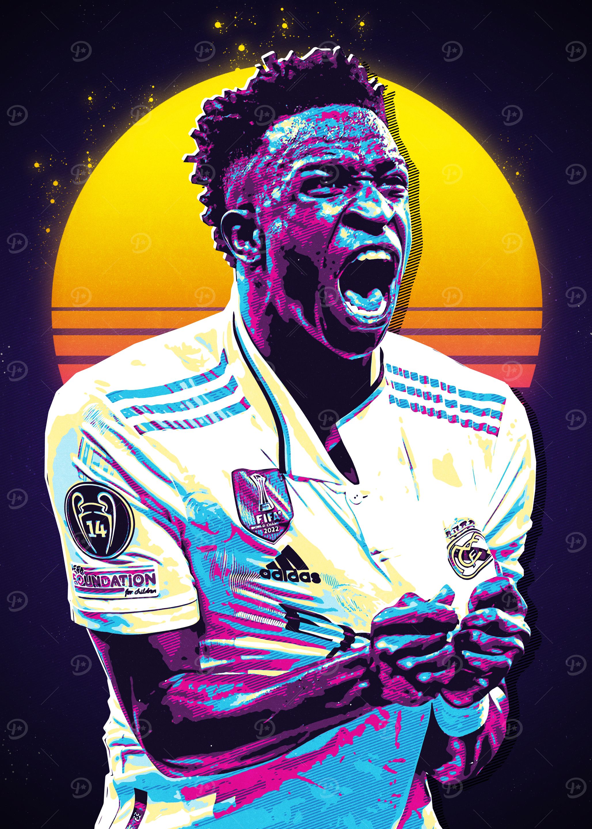 Vini Jr. Retro Art
