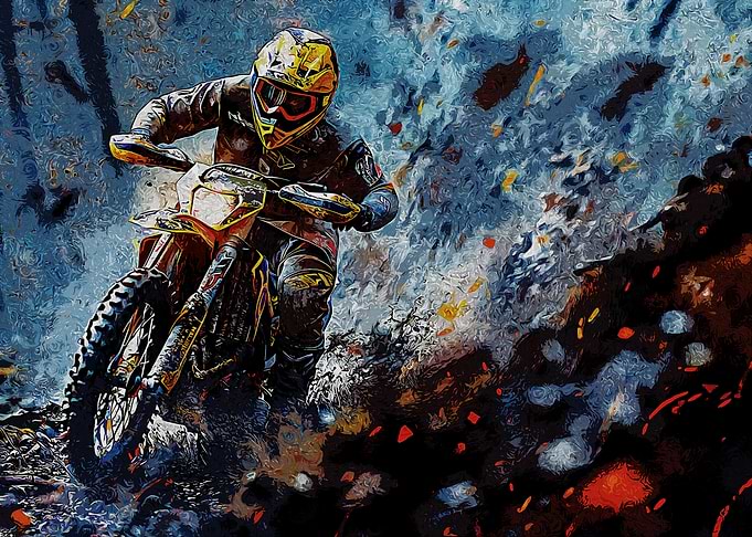 Motocross Rider in Action