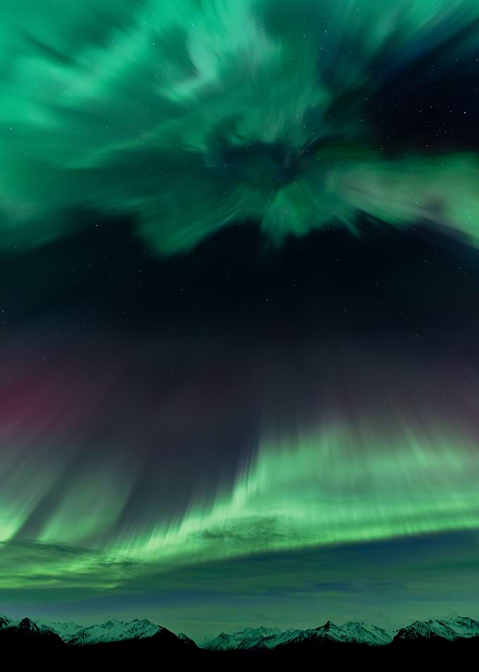 Aurora Borealis over Mountains