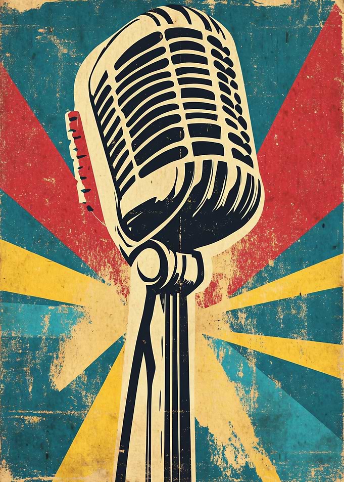 Retro Vintage Microphone