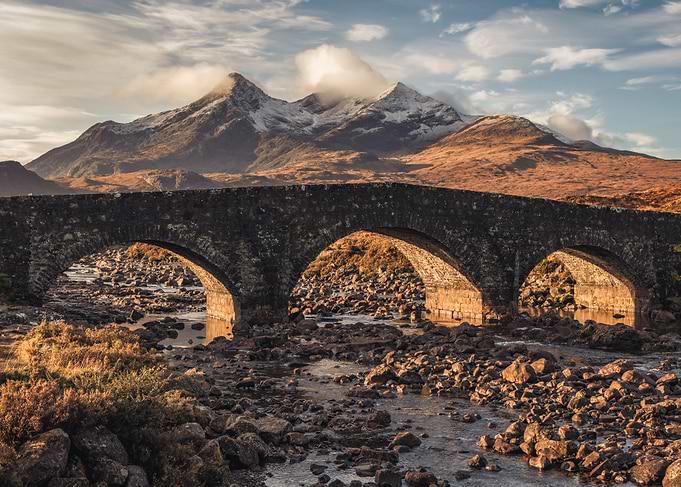 Sligachan Bridge & Cuillin Mountains Skye