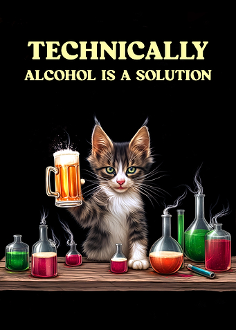 Cat Scientist with Beer