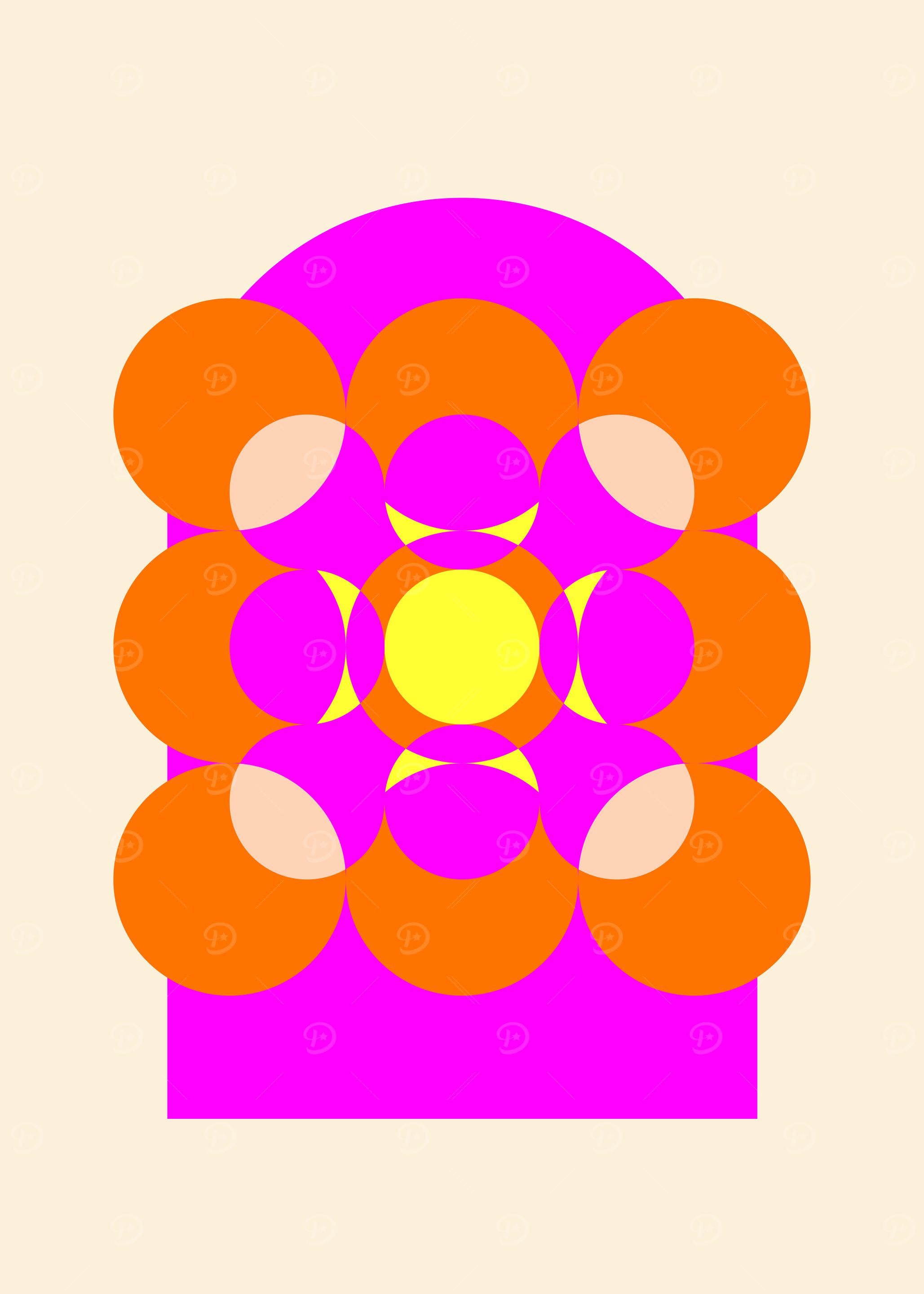 Abstract Geometric Flower Art