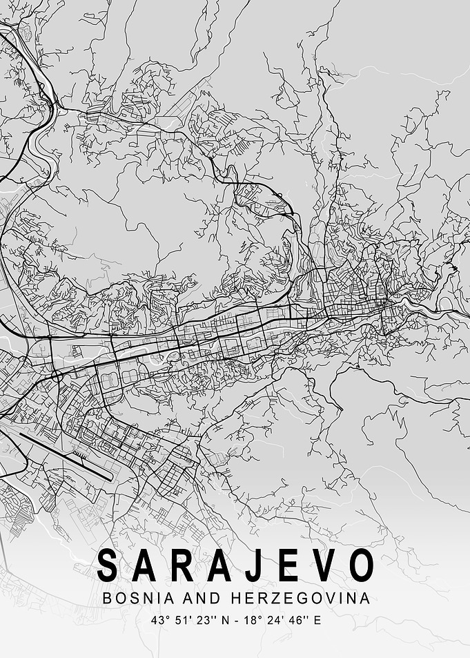 Sarajevo Light City Map
