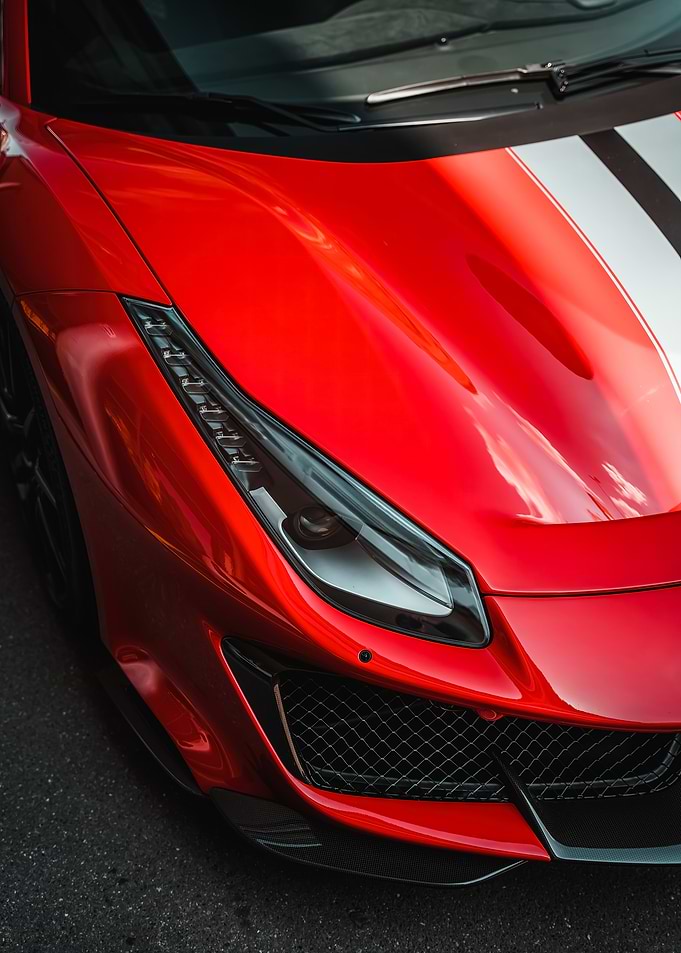 Red Ferrari 488 pista