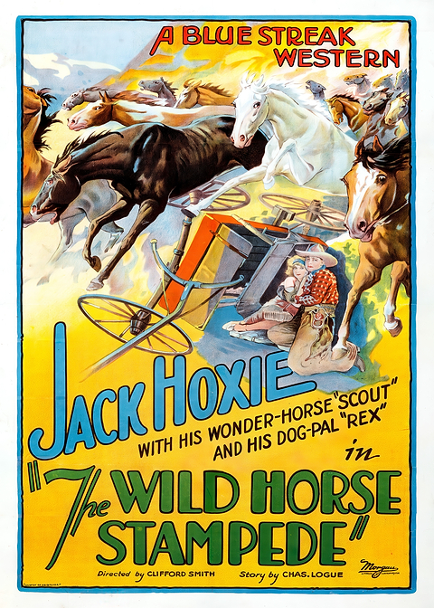 Jack Hoxie Wild Horse Stampede Poster — vintage film art printed on metal