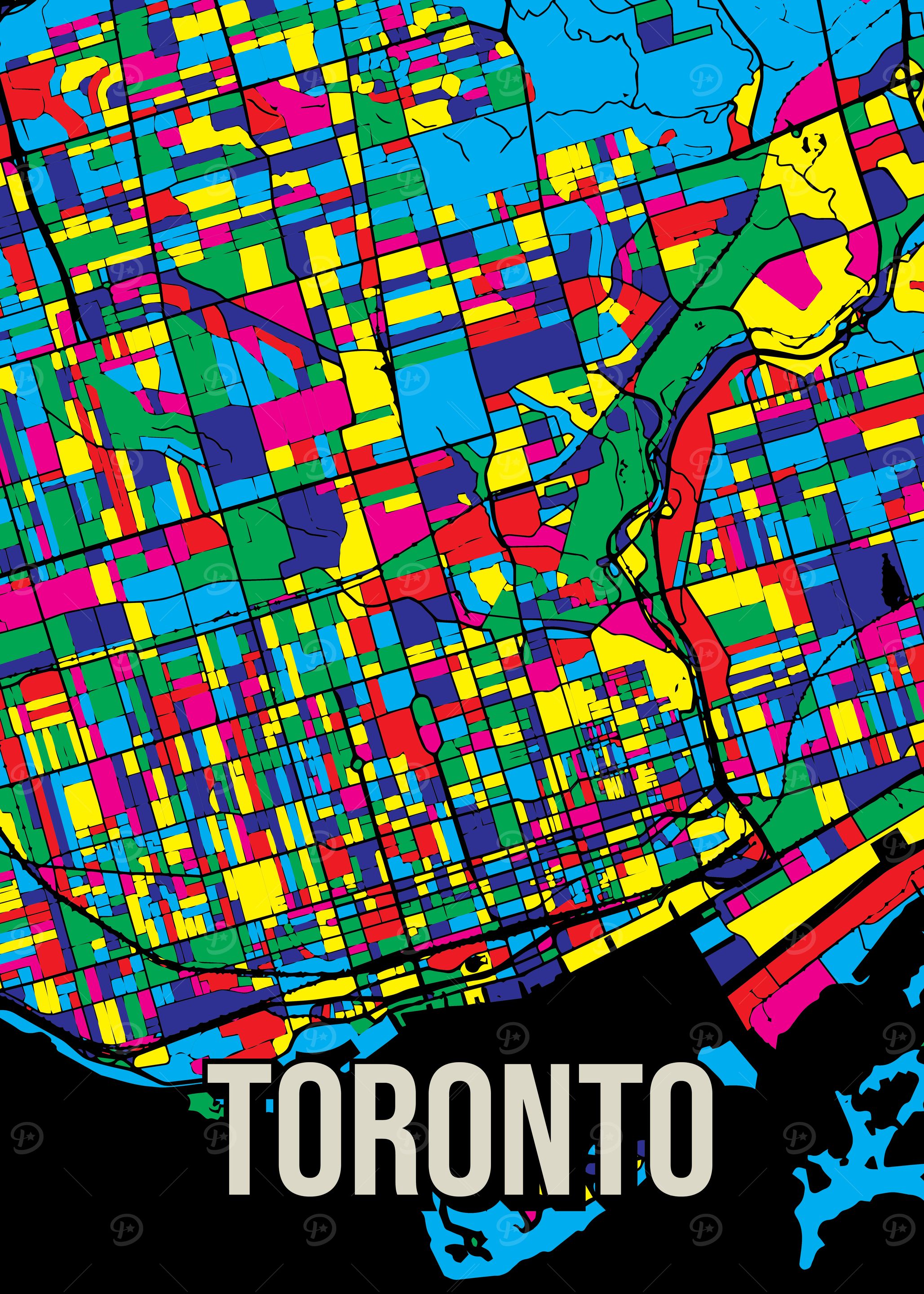 Toronto City Map Art