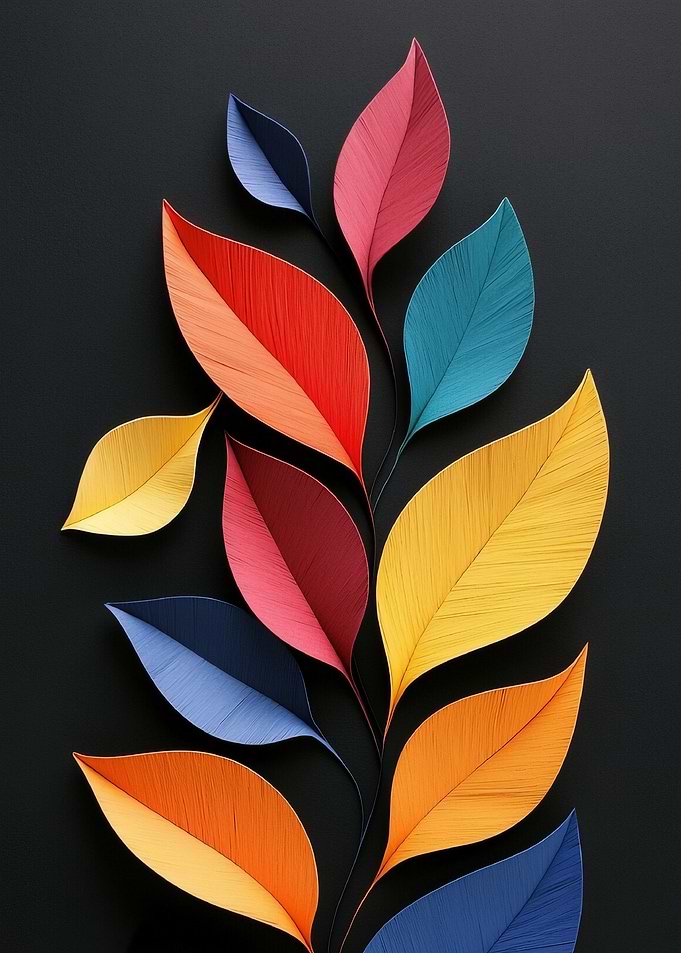 Colorful Paper Leaves