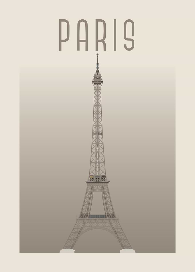 Paris Skyline Illustration Poster