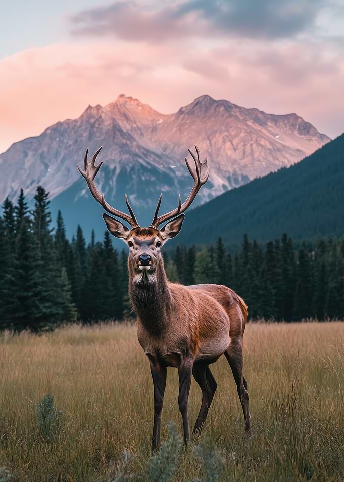 Majestic Elk in Mountain Landscape