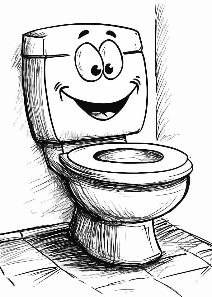 Smiling Toilet Cartoon