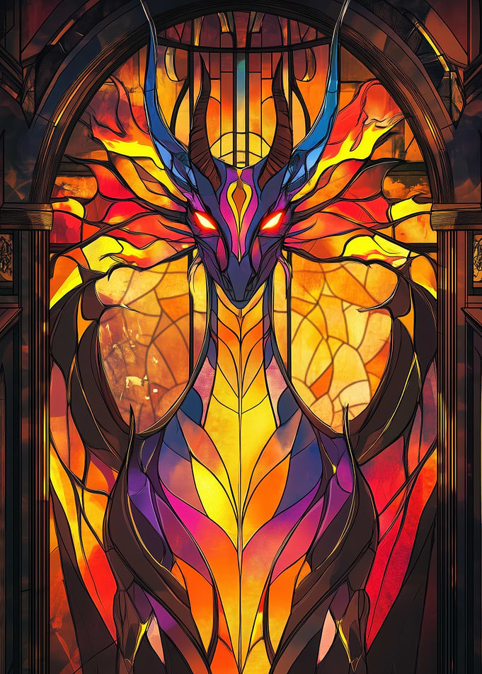 Dragon Stained Glass