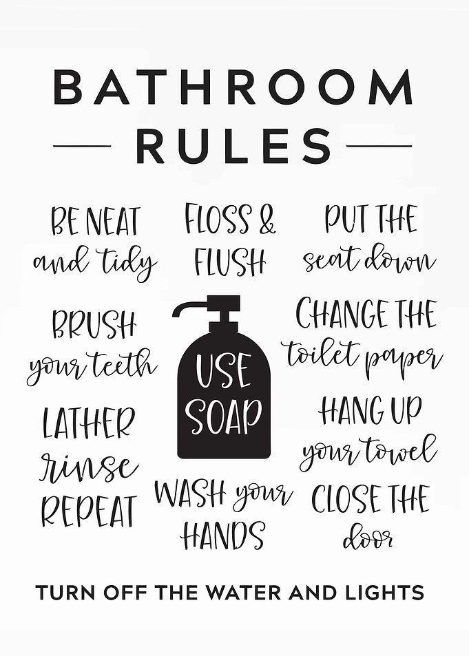 Bathroom Rules Poster