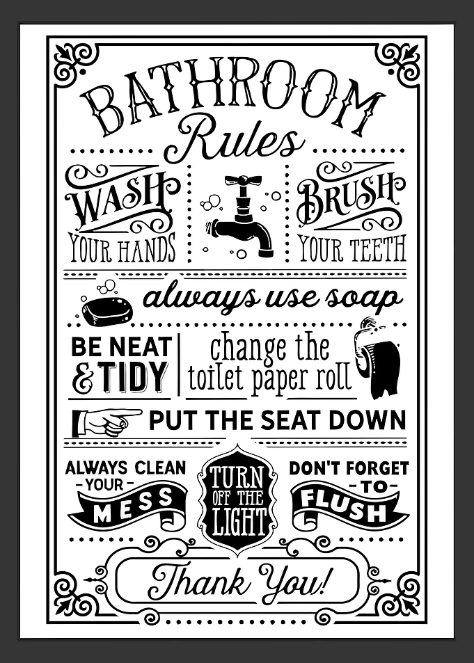 Bathroom Rules Poster