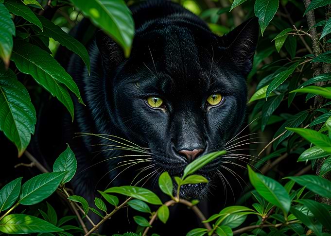 Black Panther in the Jungle