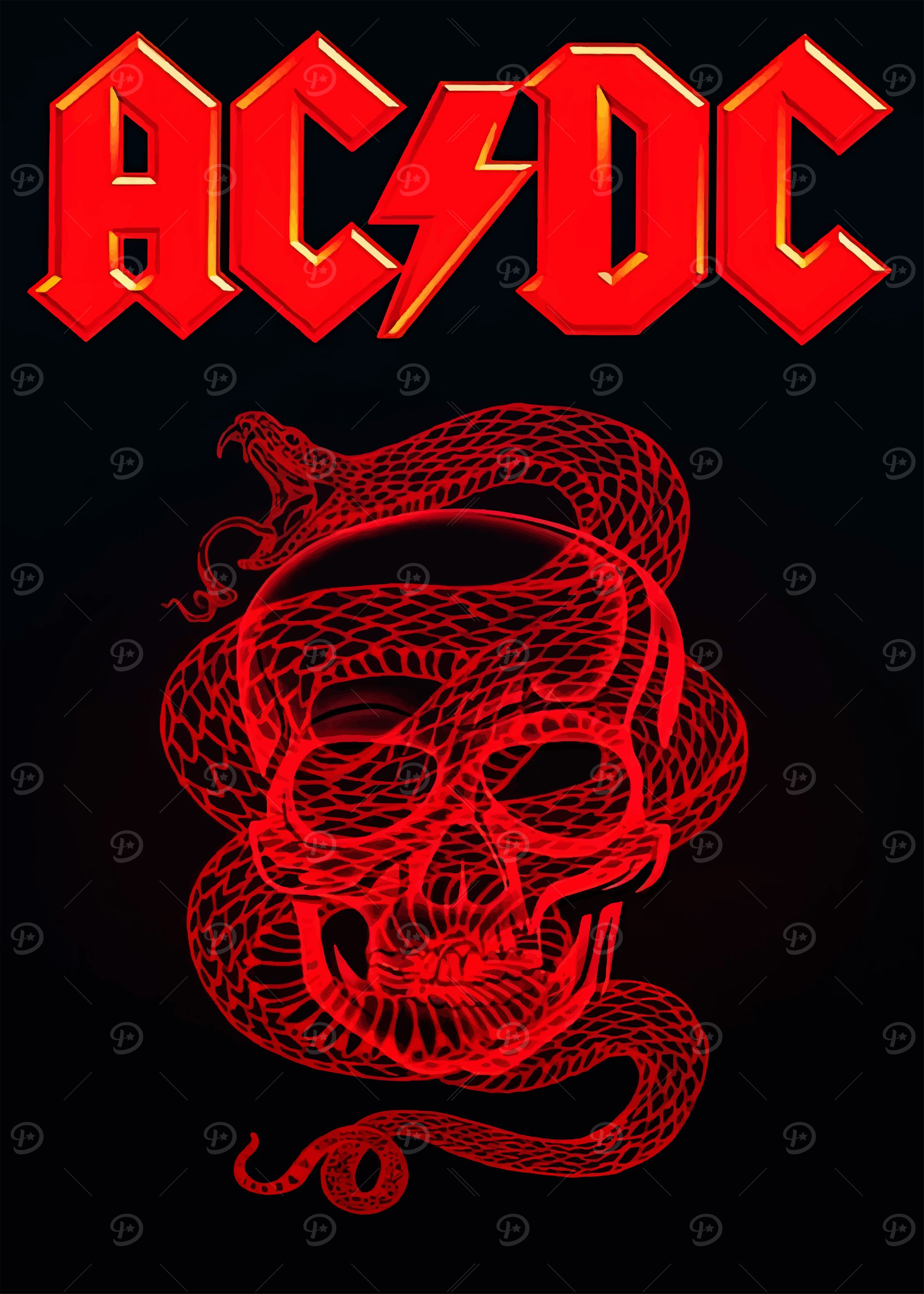 AC/DC Skull & Snake