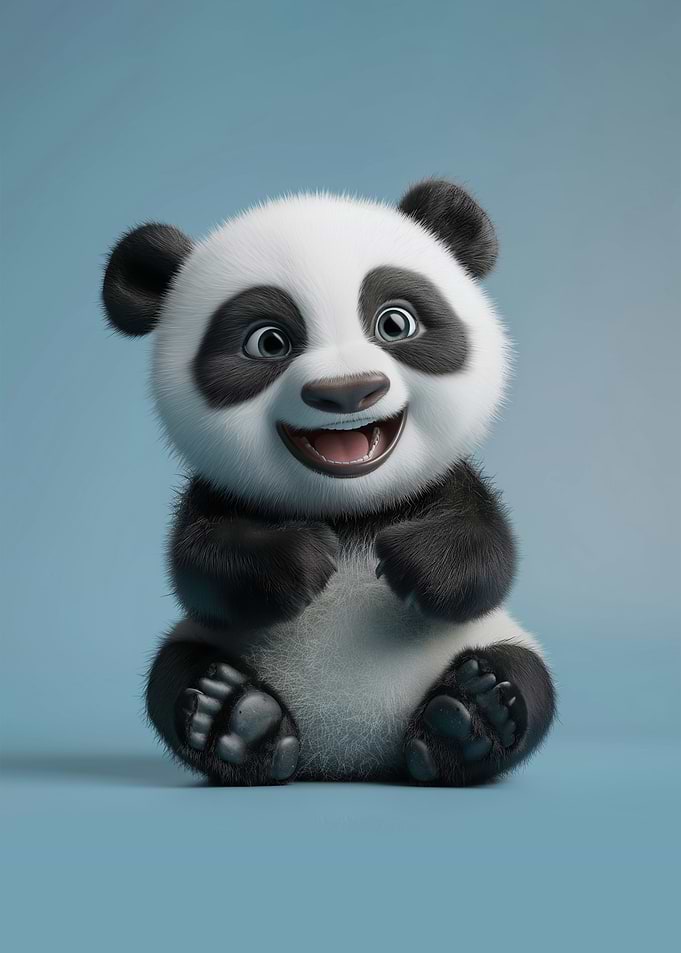 Cherubic Panda Cub: A Beacon of Joy for Kid's Room