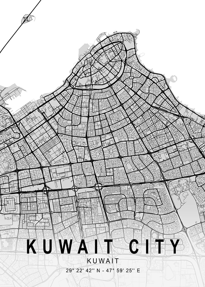 Kuwait Light City Map