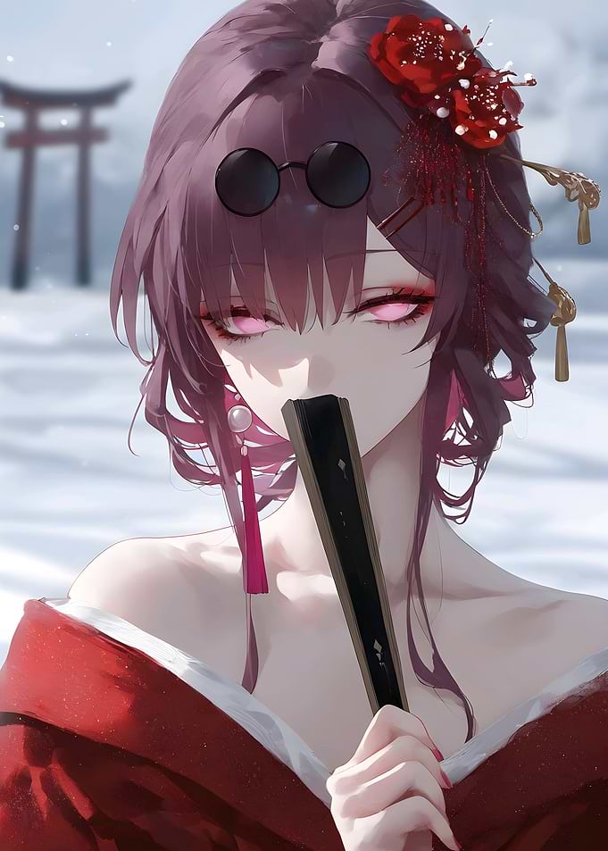 Anime Girl with Fan