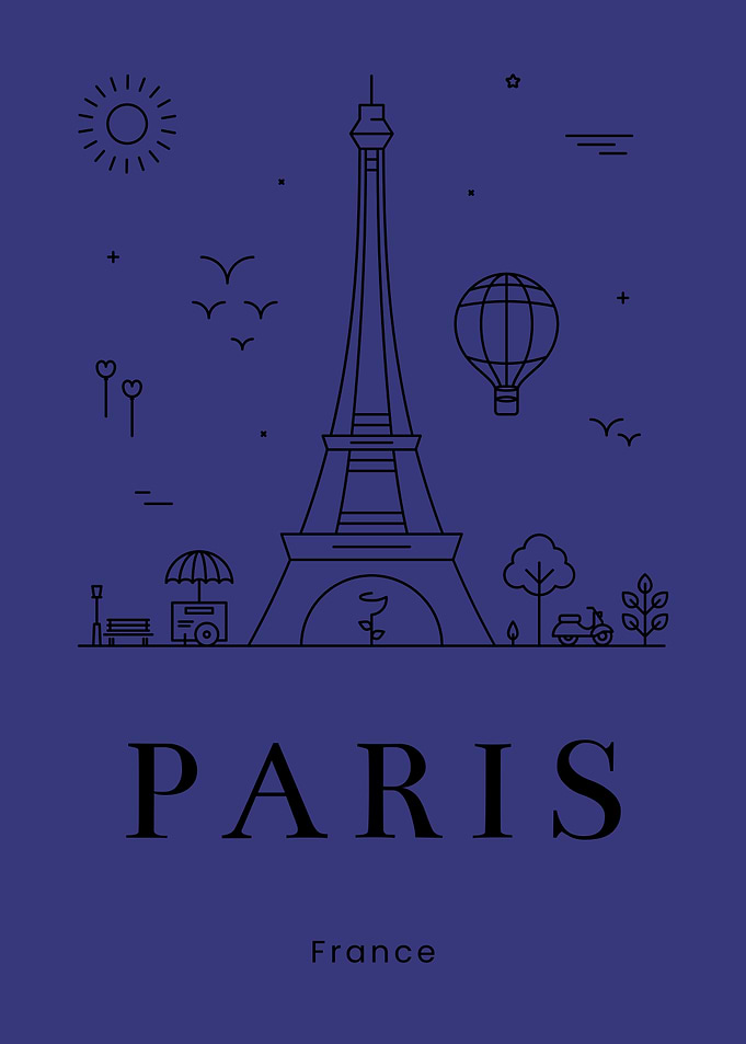 Paris Eiffel Tower Minimalist Art