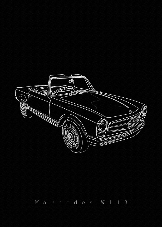 Mercedes W113 Line Art