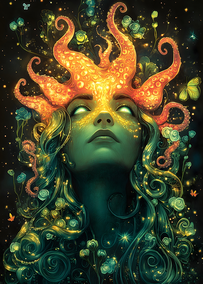 Sea Nymph with Octopus Crown