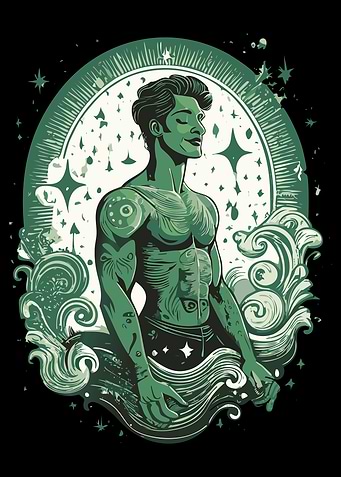 Green Tattooed Man