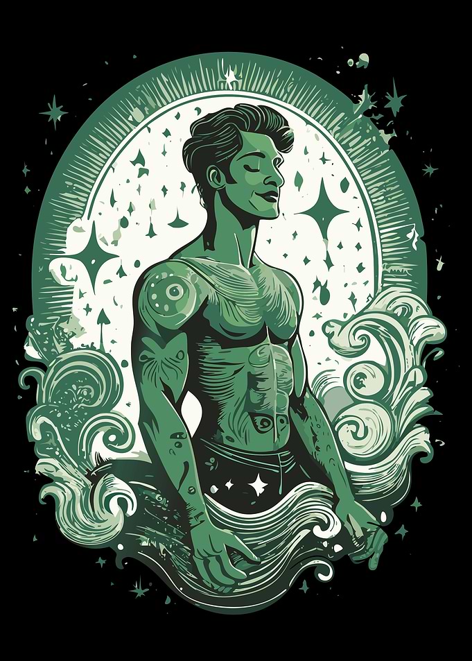 Green Tattooed Man