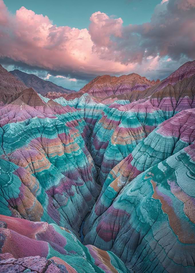 Rainbow Mountains Landscape
