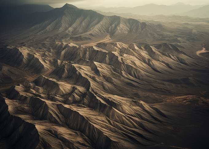 Aerial Mountain Range