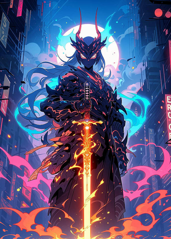 Cyberpunk Samurai Warrior