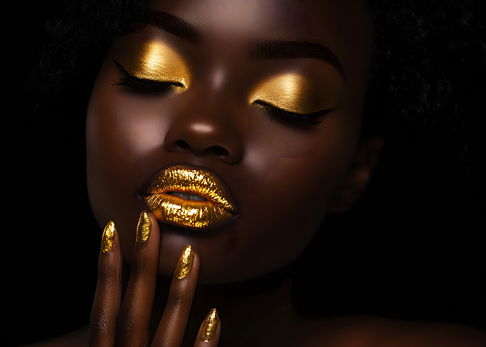 Afro black girl golden women
