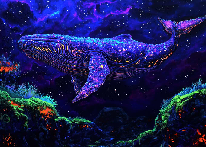 Cosmic Whale Painting