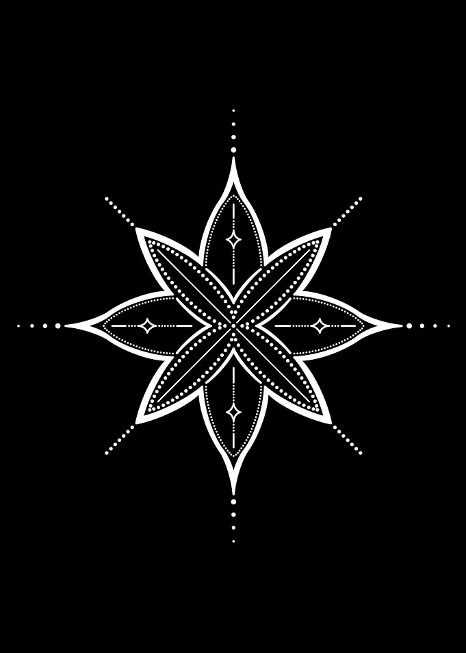 White Mandala on Black