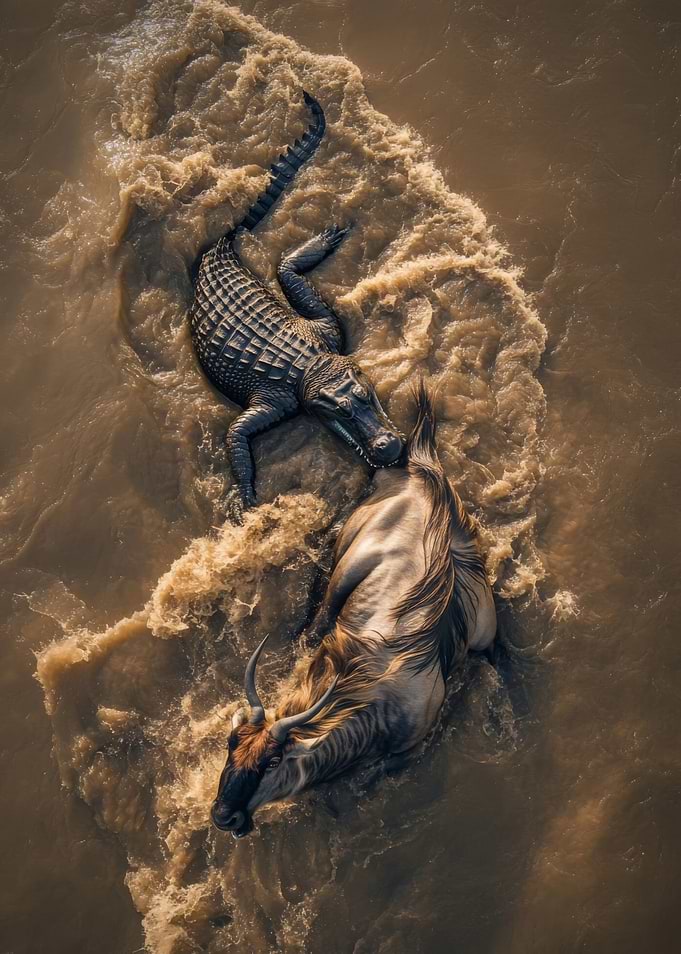 Crocodile and Wildebeest