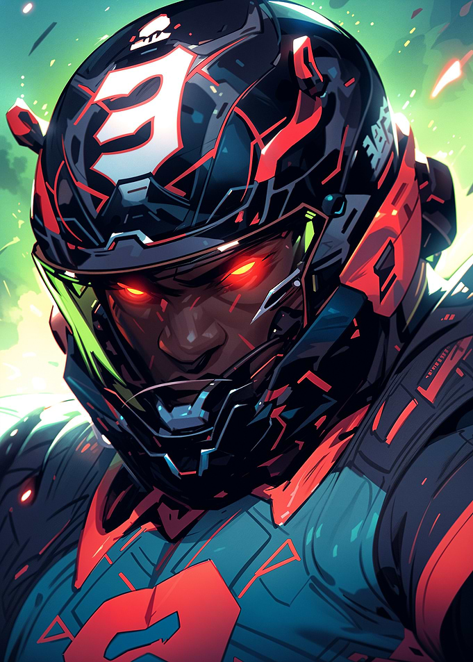 Cyberpunk Football Player